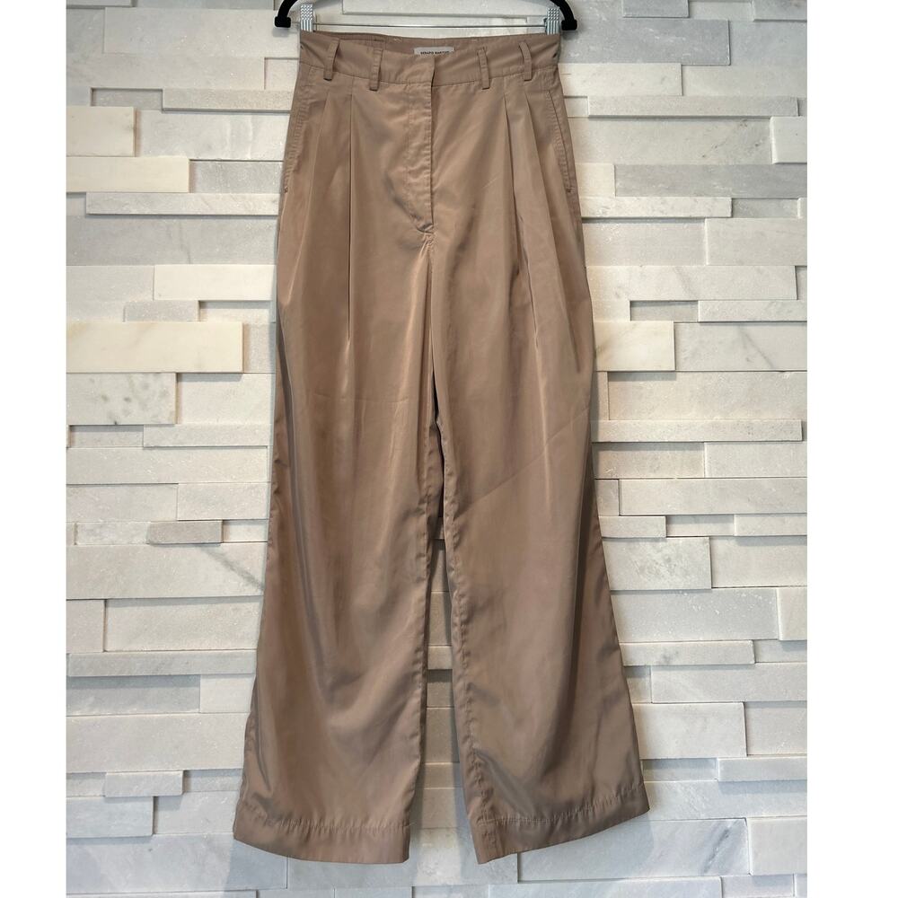 SERAPIS MARITIME Pleated Pocket Wide Leg Lightweight Tan Shean Pants Trousers XS